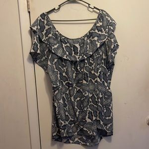Roz & Ali blue print shirt size 3X